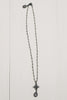 Pave Crystal Drop Necklace on Delicate Labradorite Rosary Beads