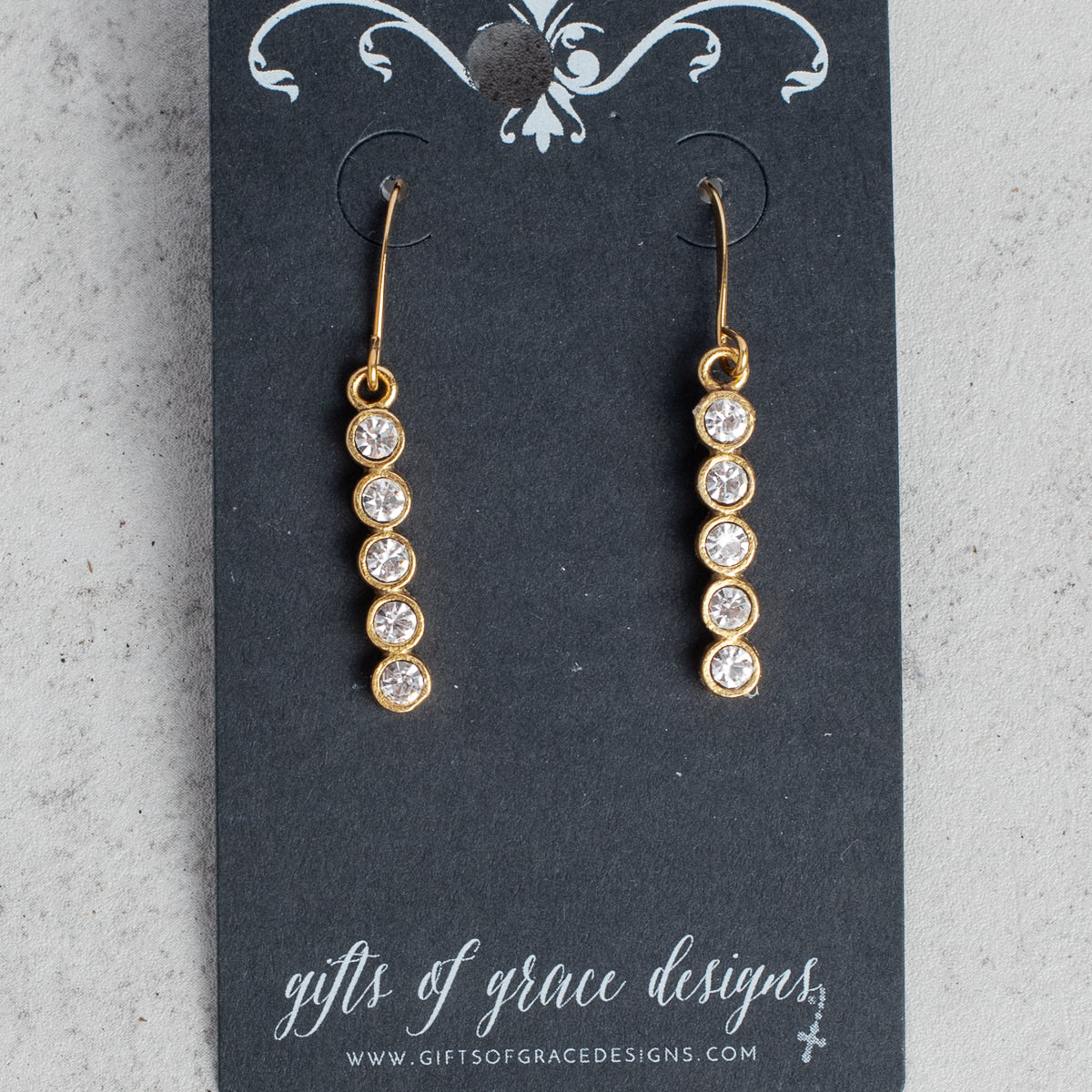 Swarovski Crystal Gold Plated Line Earrings