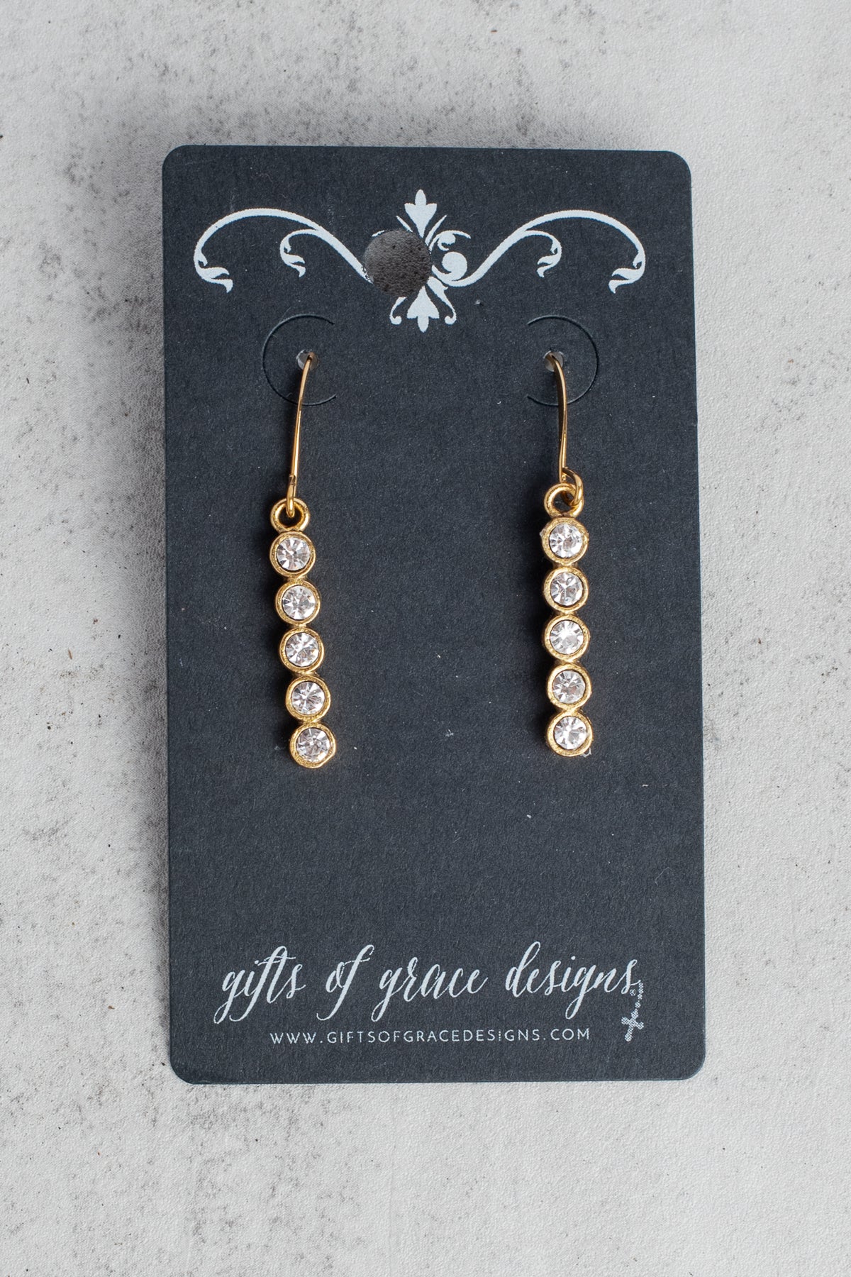 Swarovski Crystal Gold Plated Line Earrings