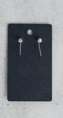 Silver Fleur de Lis Filigree with Black Crystal Drop Earrings