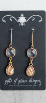 Double Crystal Drop Earrings
