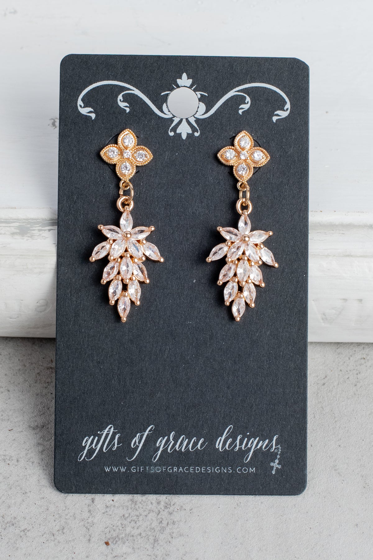Gold Crystal Cluster Earrings