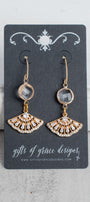 Gold Crystal Fan Earrings