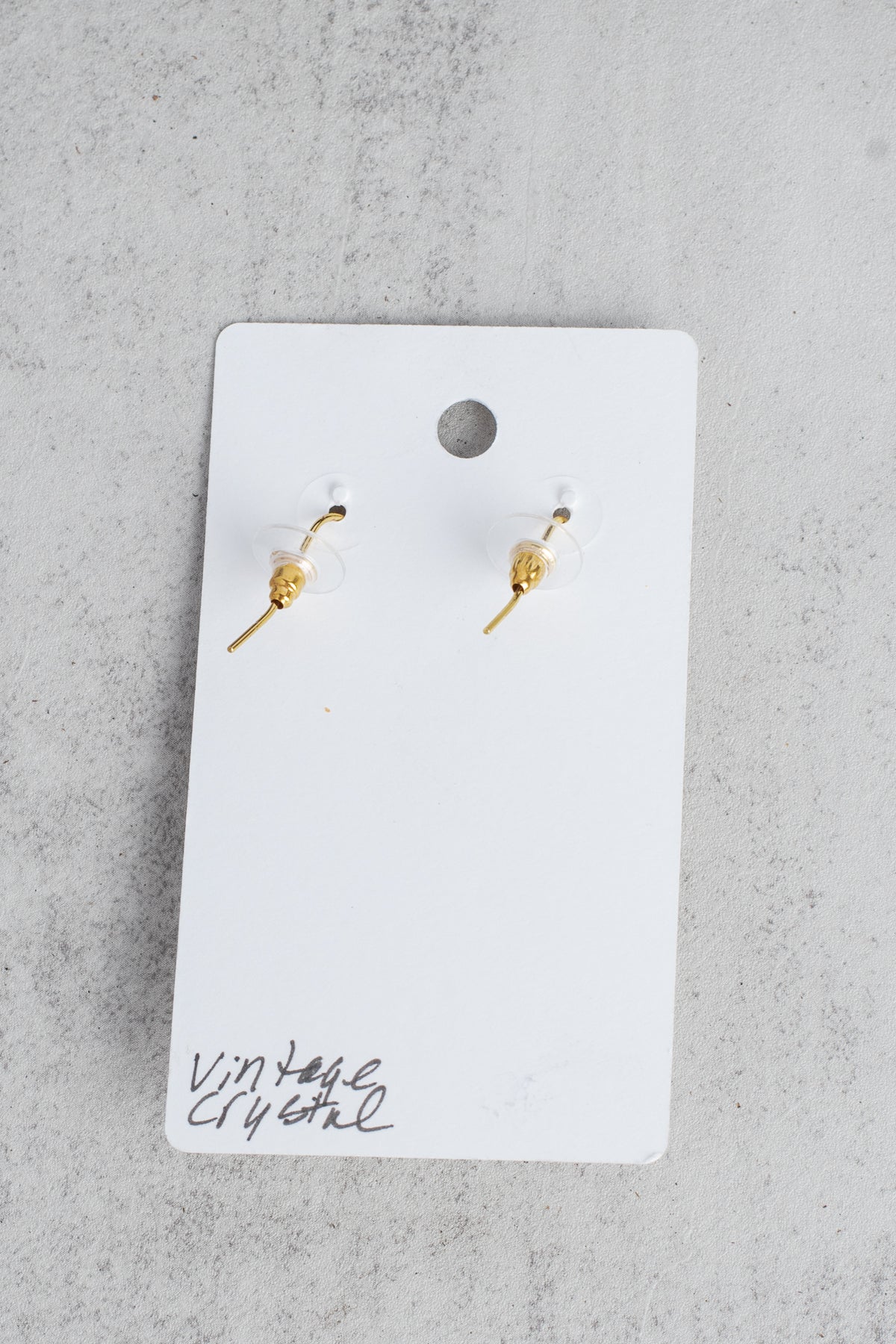 Octagonal Crystal Gold  Earrings