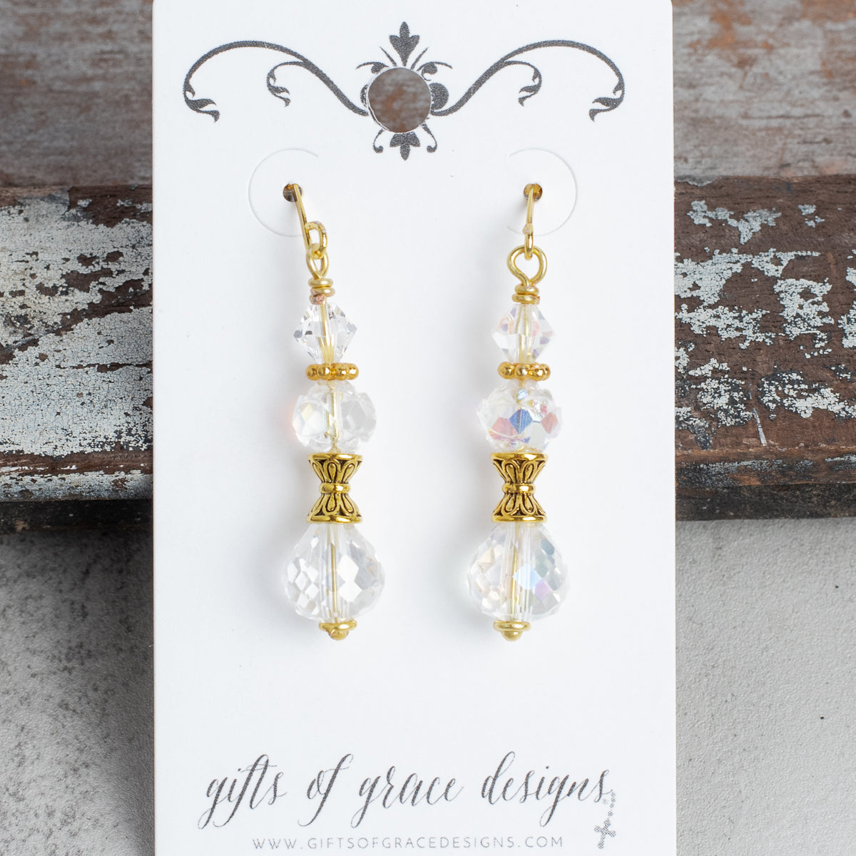 Faceted Vintage Austrian Crystal Stack Earrings