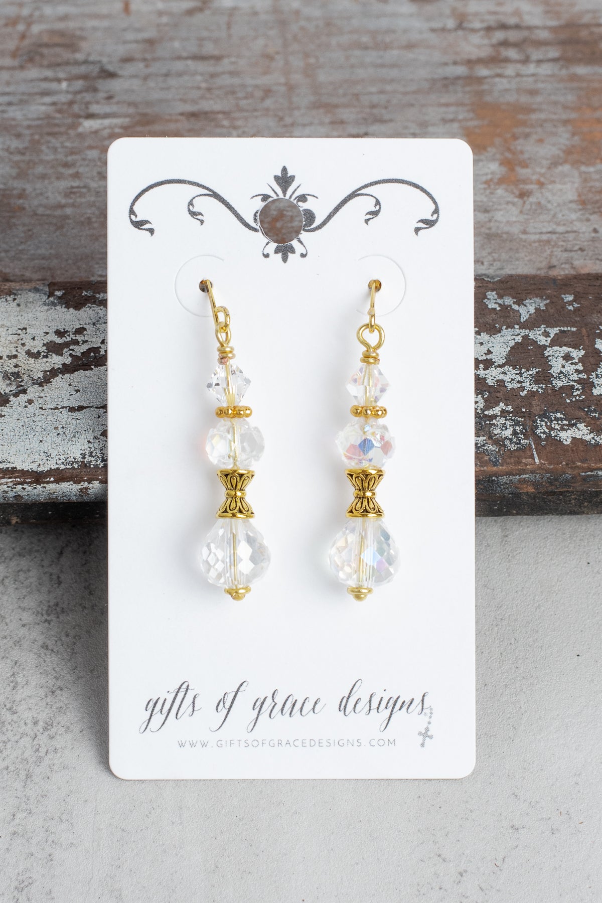 Faceted Vintage Austrian Crystal Stack Earrings