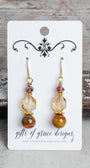 Crystal and Tiger's Eye Jasper Earrings