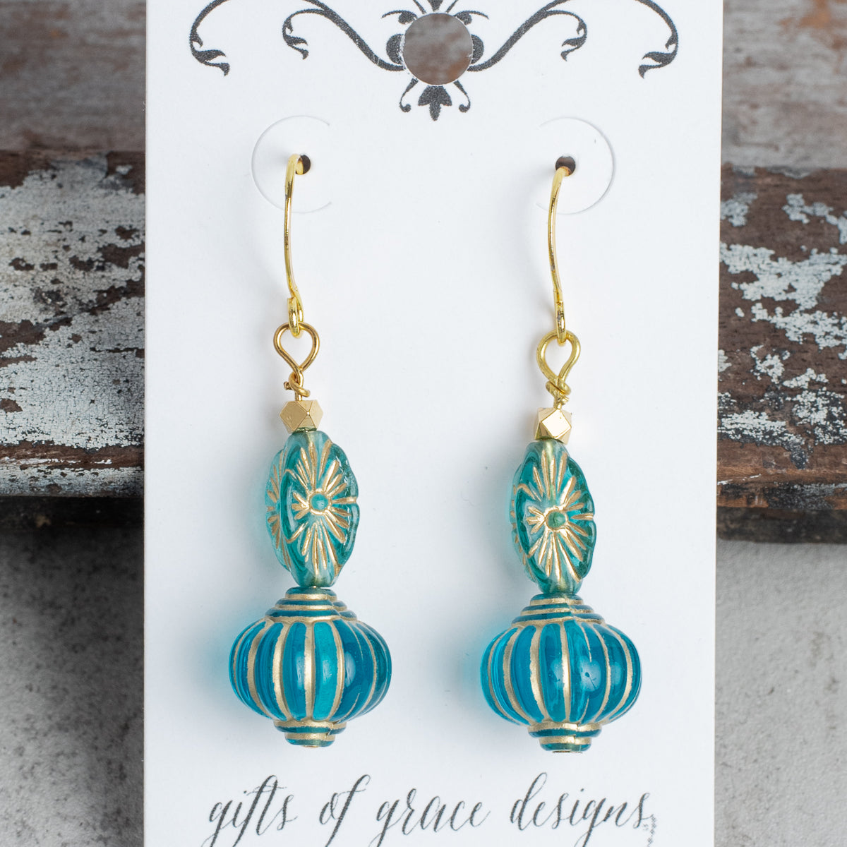 Fancy Czech Bead Earrings