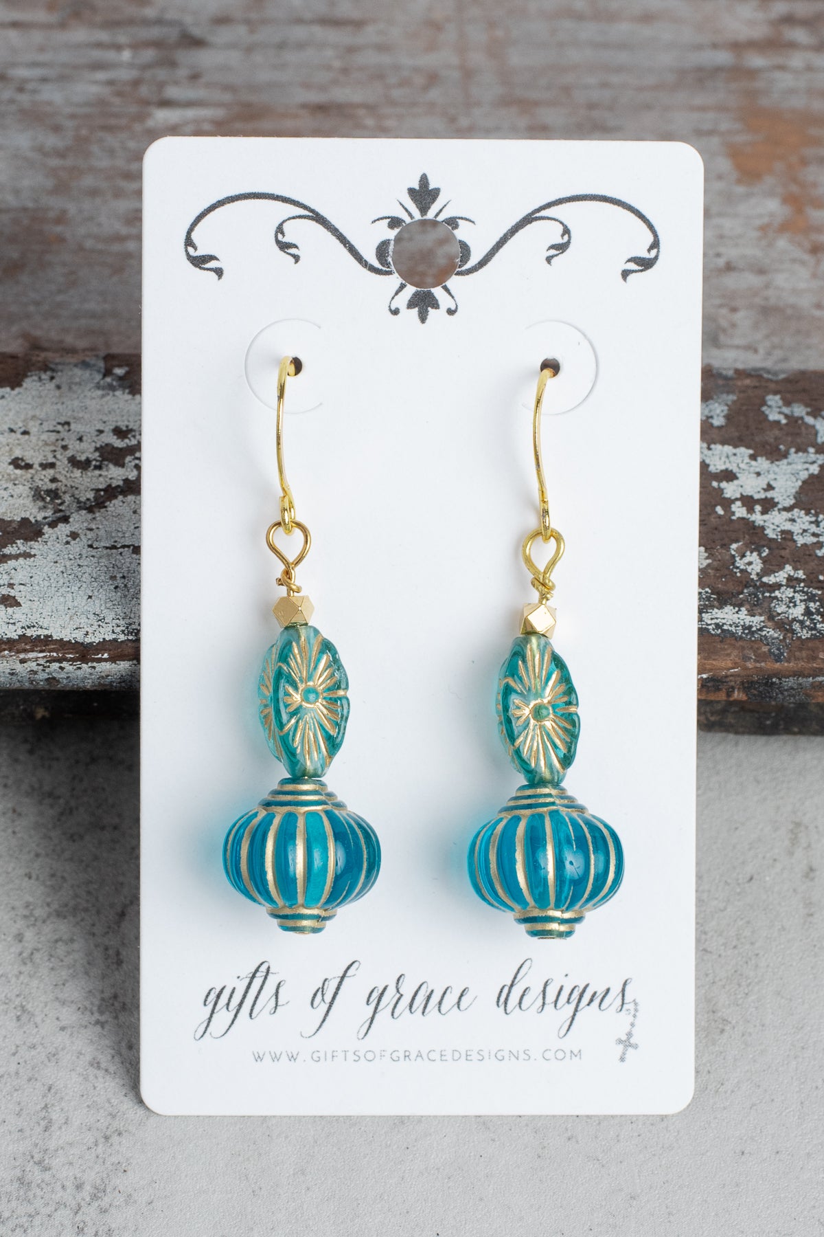 Fancy Czech Bead Earrings