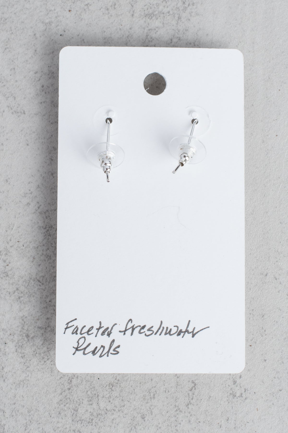 Gray Faceted Freshwater Pearl and Crystal Silver Earrings