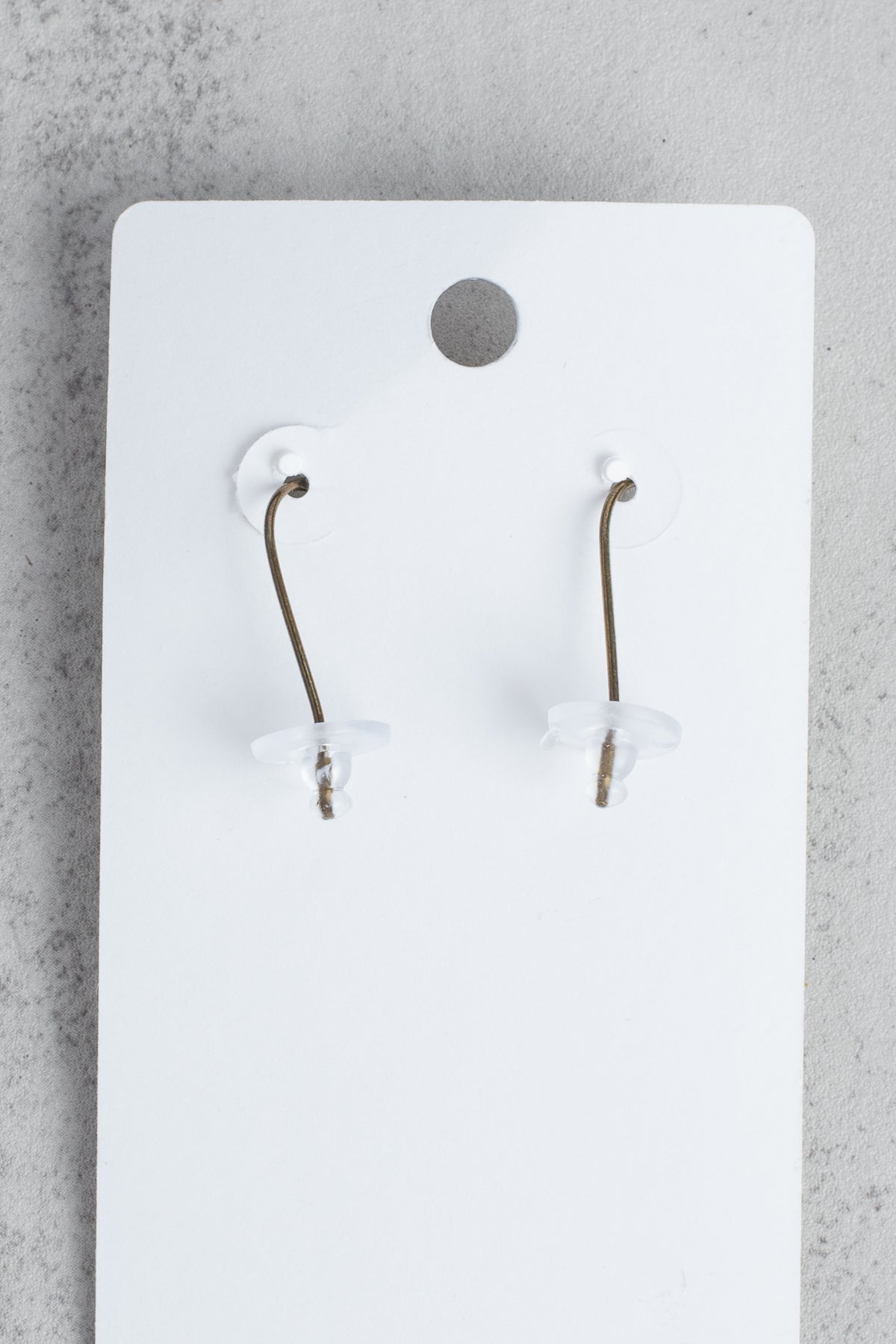 Bronze Filigree and Rectangle Clear Crystal Earrings