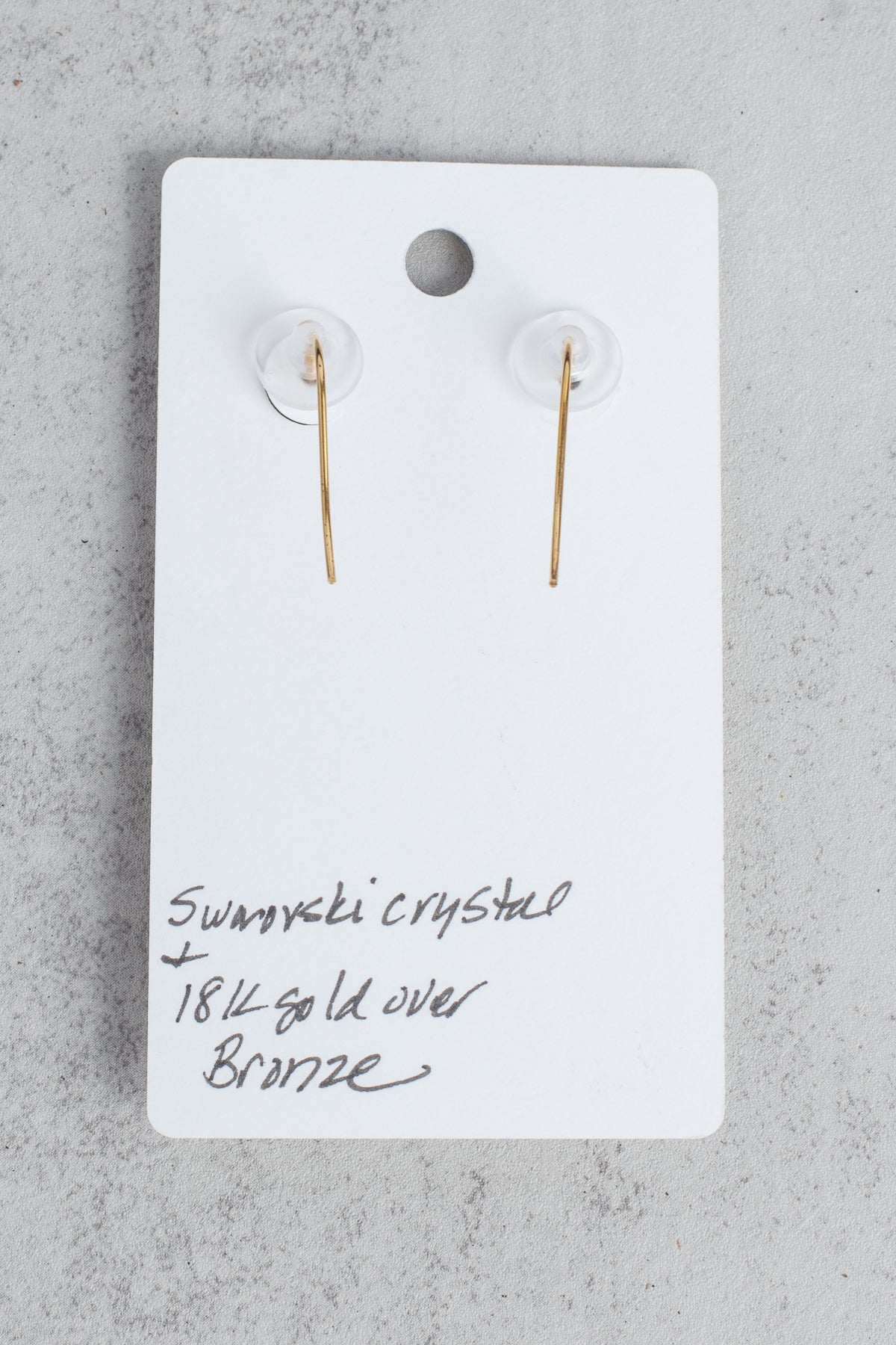 Fleur de Lis and Gray Crystal Gold Plated Earrings