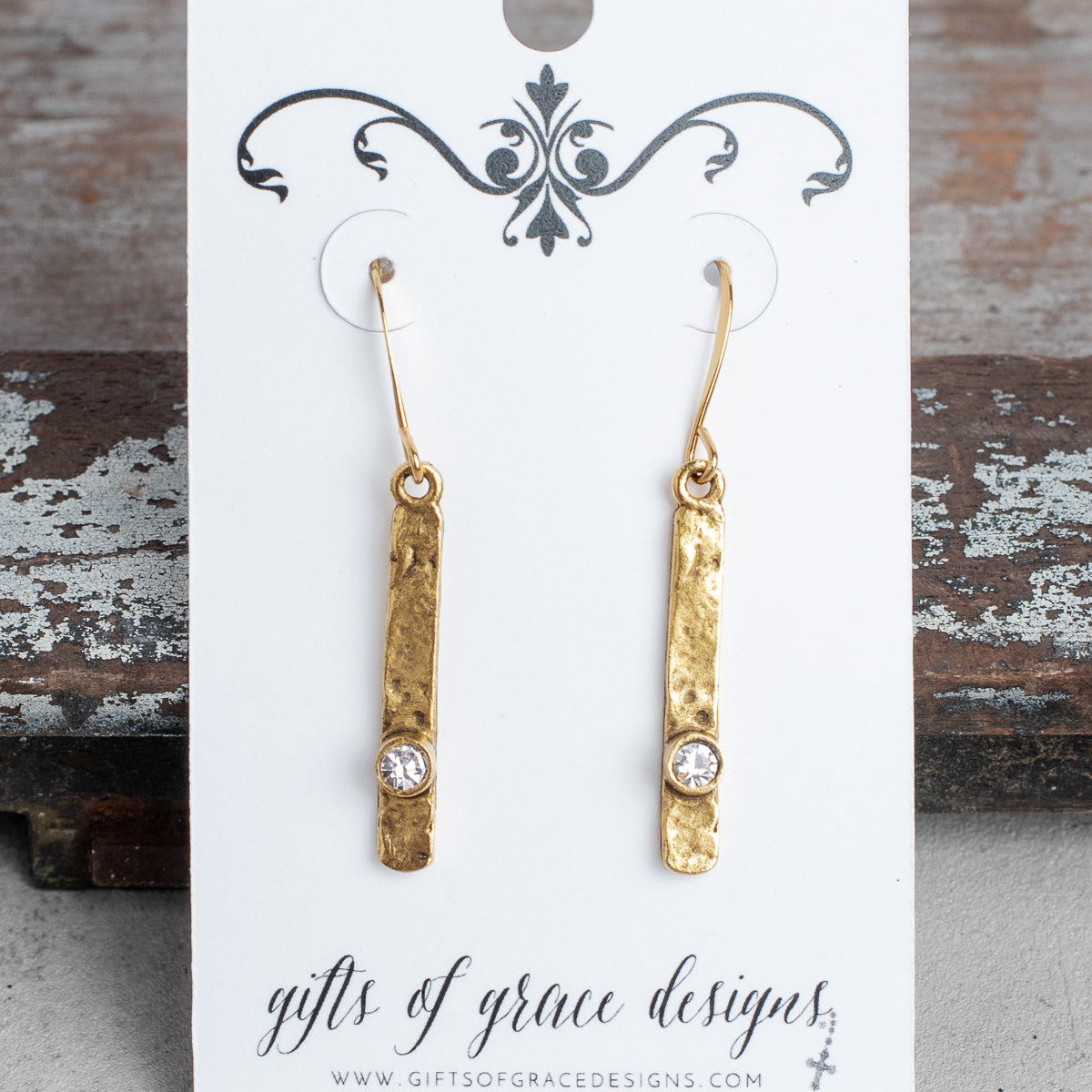 Swarovski Crystal Gold Plated Line Earrings
