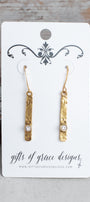 Swarovski Crystal Gold Plated Line Earrings
