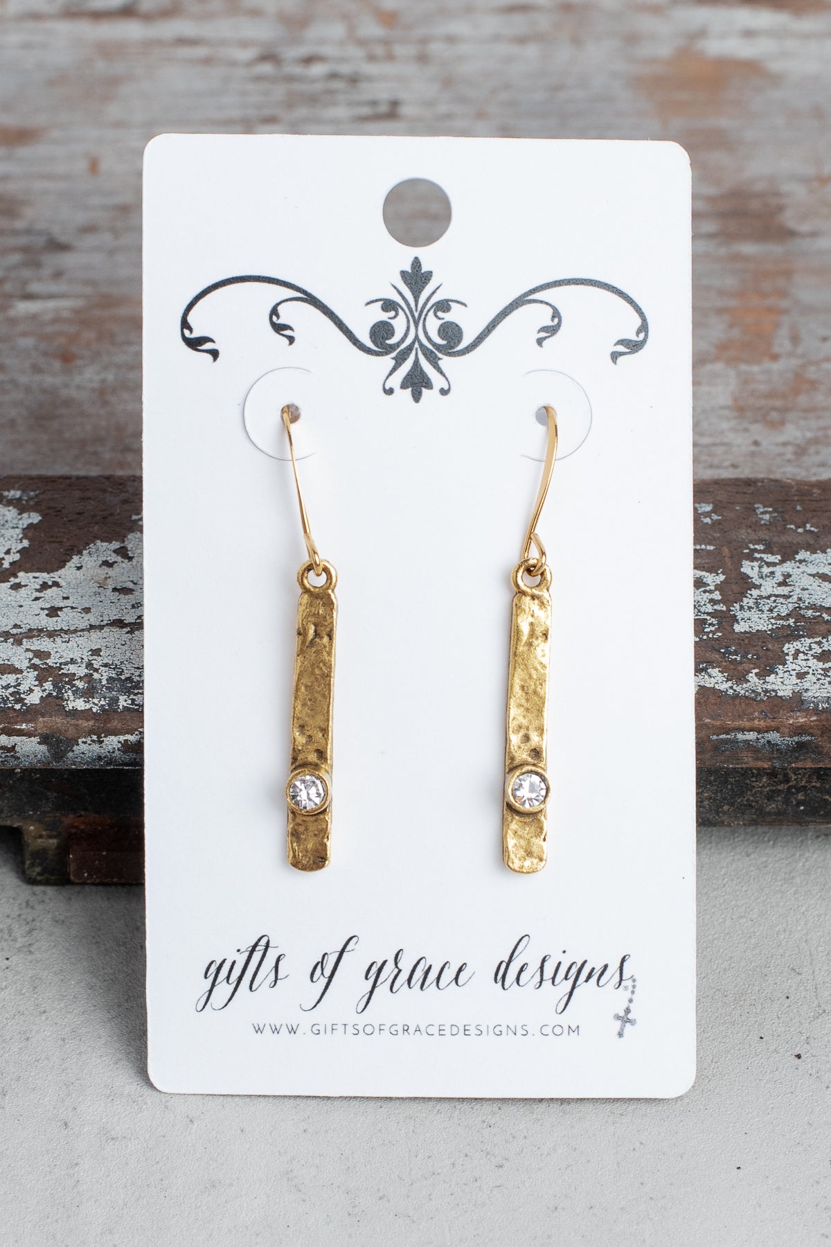 Swarovski Crystal Gold Plated Line Earrings