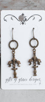 Bronze Fleur de Lis Earrings