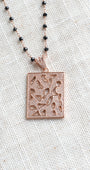 Rose Gold Plated Abstract Micro Pavé Pendant on a Delicate Black Spinel Rosary Chain Necklace