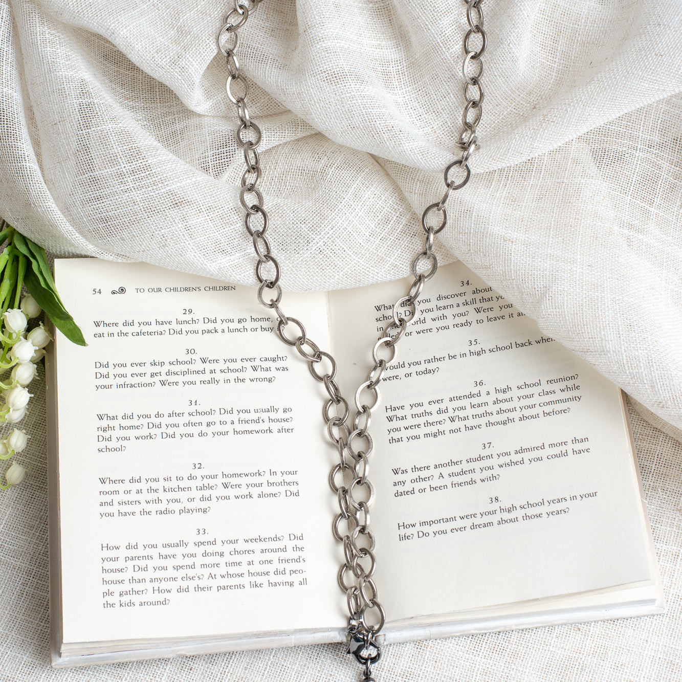 Antique Silver French Coin Replica Pendant on a Chunky Silver Over Bronze Chain Necklace