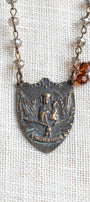 Prague Madonna and Child Catholic Pendant on a Crystal Rosary Chain Necklace