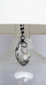 Hand Soldered Chandelier Crystal with Rhinestones in a Home Decor Ornament with Black Rosary Chain Hanger