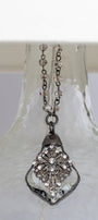 Tear Drop Faceted Chandelier Crystal Home Decor Ornament with Gunmeral Plated Rhinestone Christian Cross