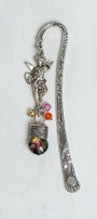 Silver Tone Angel on a Custom Shepherd's Hook Metal Bookmark with Crystal Drop