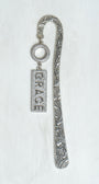 GRACE Custom Shepherd's Hook Metal Christian Bookmark with Pave Crystal