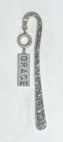 GRACE Custom Shepherd's Hook Metal Christian Bookmark with Pave Crystal