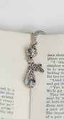 Floral Shepherd’s Hook Cross & Crystal Christian Bible Bookmark