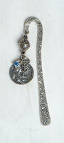 Joan of Arc Medal on Custom Silver Tone Metal Shepherd's Hook Bookmark