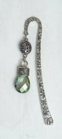 Maltese Cross and Large Crystal Drop on Custom Silver Tone Metal Shepherd's Hook Bookmark