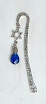 Star of David Drop and Blue Crystal Custom Silver Tone Metal Shepherd's Hook Bookmark (Copy)