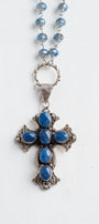 Sterling Silver Sapphire “May the Lord Be with You” Cross Statement Necklace