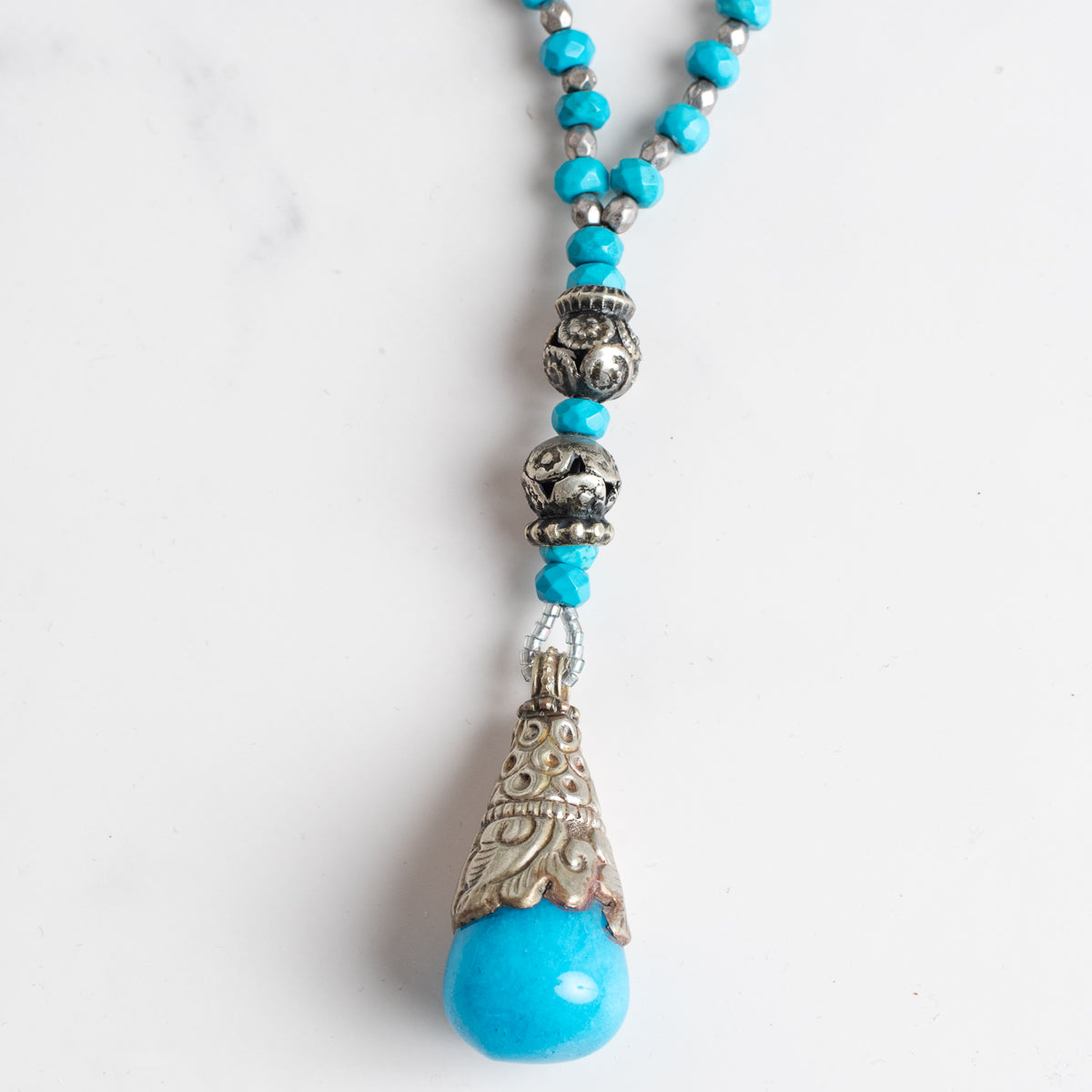 Amazonite & Turquoise Southwest Pendant Necklace