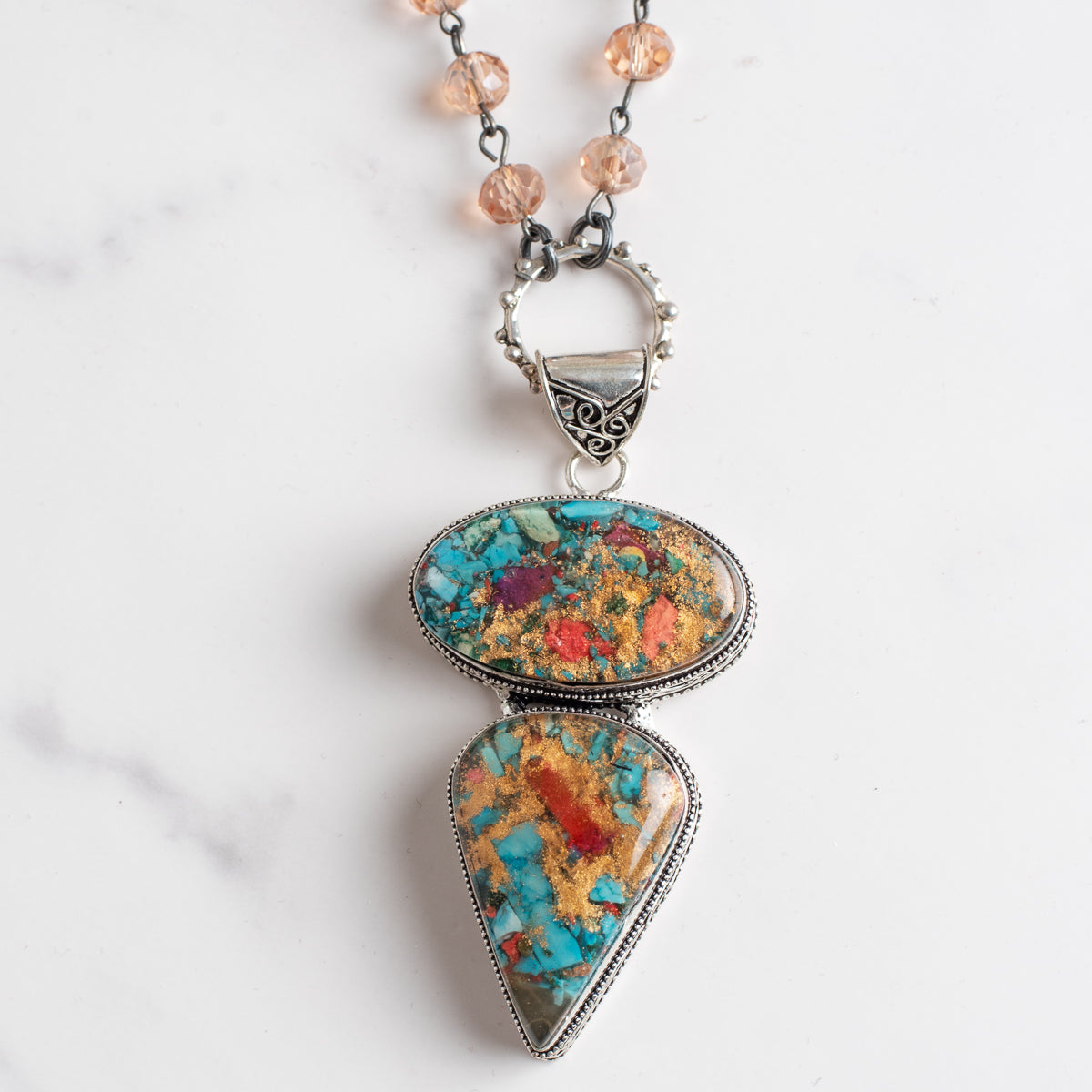 Southwestern Turquoise & Sterling Silver Statement Necklace