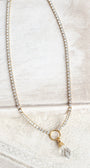 Faceted Crystal Pendant on a Rhinestone Tennis Necklace