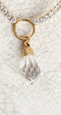 Faceted Crystal Pendant on a Rhinestone Tennis Necklace
