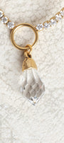 Faceted Crystal Pendant on a Rhinestone Tennis Necklace
