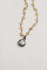 Hand Soldered Crystal Necklace on Rutile Quartz Silver Rosary Chain