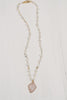 Large Rose Quartz Free Form Gemstone Necklace with Arrow Shaped Rose Quartz Pendant