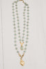 Double Layer Matte Gold Amazonite Rosary Chain Necklace