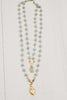 Double Layer Matte Gold Amazonite Rosary Chain Necklace
