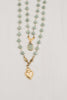 Double Layer Matte Gold Amazonite Rosary Chain Necklace