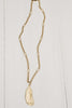 Matte Gold Plated Feather Pendant on Chain Necklace
