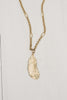 Matte Gold Plated Feather Pendant on Chain Necklace