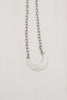 Matte White Bronze Hammered Crescent Necklace