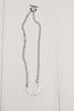 Matte White Bronze Hammered Crescent Necklace