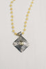 Vintage Citrine Pendant Necklace on Yellow Jade
