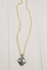 Vintage Citrine Pendant Necklace on Yellow Jade