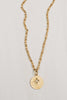 Matte Gold Cross Cutout Disc Necklace